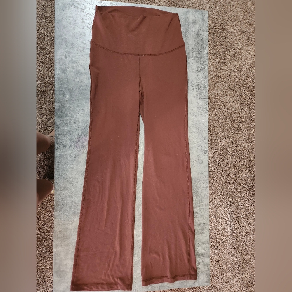 Fold Down Active Flare Leg Maternity Leggings - I… - image 1